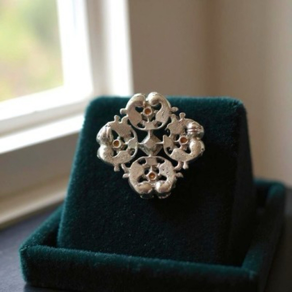 Vintage Silver Tone Maltese Cross Pendant Pin Brooch 1950 one owner authentic - Picture 10 of 16